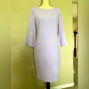 Calvin Klein quarter sleeve sheath dress with pearl embellishments